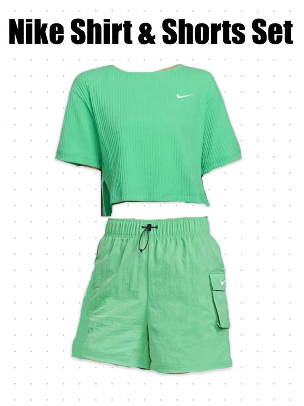 Nike Shirt & Cargo Shorts Matching Set, Green